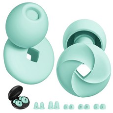 수면용 소음 차단 귀마개 부드럽고 재사용 가능한 실리콘 소재로 감소하여 코골이 민감 여행 작업 및 집중에 도움을 주는 제품 – SML 사이즈 귀 팁 5쌍 포함, Green