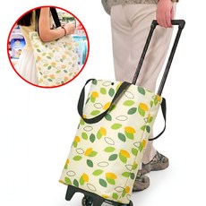 프리데일 바퀴달린 장바구니 접이식 대용량 캐리어 쇼핑카트, 1개, 리프그린