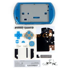PSPGO 풀 세트 하우징 케이스 쉘 교체 게임 콘솔용 버튼 스티커 포함, 02 파란