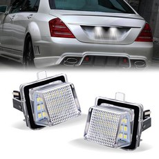 JAIGUOLN 메르세데스 벤츠 C E S 클래스 후면 태그 램프 6000K 화이트와 호환되는 LED 번호판 조명 2개