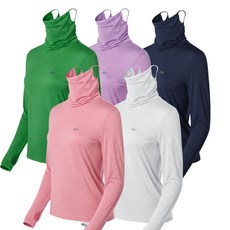 1+1 여름 여성 엄지홀 마스크 티셔츠 쿨 냉감 티 작업복 긴팔 골프이너웨어