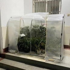 길냥이 쉘터 길고양이 급식소 온실 비닐 원예 천막 보온, 1개, 화이트 둥근 지붕 260 120x140cm A