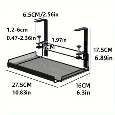 책상 아래 케이블 관리 트레이 드릴 없음 강철 정리함 와이어 랙, 03 Black Small Size