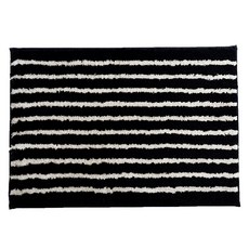 유얼홈 스트라이프 발매트 욕실 주방 화장실 현관 매트, 블랙40*60, 1개