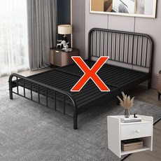 침대철제프레임 원룸 고시원 DIY 프레임 침대 조립식, 1000mmX2000mm, 싱글침대매칭침대옆탁자X1조각
