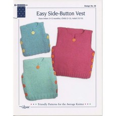 디자인: Louise Knitting Pattern #58 Design by Louise Knitting Pattern #58 Easy Side-Button Vest: in Mu