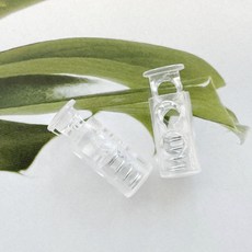 헤세드 일자형 2구 25mm 단색 스토퍼, 투명, 60개