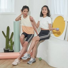 요가피기 YP80122 사이드라인 5부 레깅스 뉴블랙