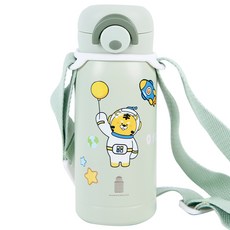 웜쿨러 원터치 보온 보냉 텀블러(스티커+스트랩세트), 03그린텀블러+스트랩1개+스티커4종, 1세트, 350ml