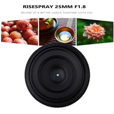 RISESPRAY 25mm F1.8 NikonN1 Sony NEX Fuji Olympus EOSM Panasonic 미러리스 카메라 용 미니 CCTV C 마운, 04 매크로 4/3, 01 빠른  Mainland