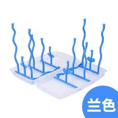 日式奶瓶架 簡易便攜 可摺疊收納 瀝水置物架, 蓝色, 蓝色, 中型