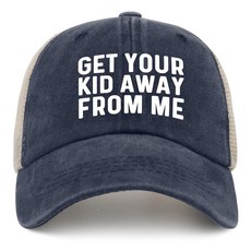 GET Your Kid AWAYS from ME 트러커 모자 남성용 빈티지 메시 캡 여름용 Purplish Blue01 단일 사이즈