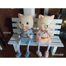 House傢飾 和服貓咪坐姿棉繩吊腳擺飾, 1個