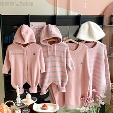 衣服 親子裝 年服 新年服 韓版親子裝毛衣2026秋裝新款一家三口小月齡連帽爬服長袖全家裝潮