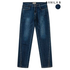 바닐라비 여성 기모 밑단 트임 데님팬츠