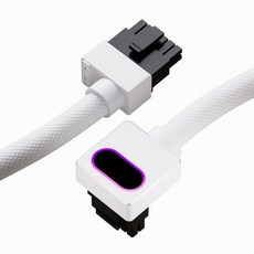 16핀 GPU 전원 케이블 12VHPWR 모듈러 ARGB PSU 케이블5V 3핀 포함 18AWG 90도 우측 각도 디자인 수컷수컷 호환 모든 RTX 40 50 시리즈5090 제, 클립 A-40CM, 흰색