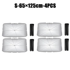 접이식 자동차 앞 유리창 햇빛 가리개 자외선 차단 유리창용 휴대용 차량용 단열, 색상: 3. S-4PCS