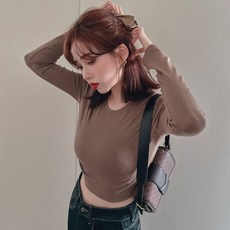 Olli kids 軟彈短版長袖上衣 14色可選 台灣實拍 合身打底衣