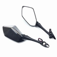 바이크 오토바이 백미러 LED 방향 지시등 사이드 미러 블랙 카본 2003- 혼다 호환 CBR600RR CBR 1000RR 2004-2007 쌍, [02] Carbon