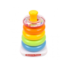 도도링 영유아 오뚜기 레인보우 타워 링쌓기 구슬 5단 쌓기, 1세트