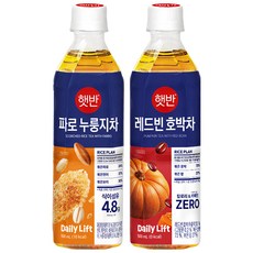 햇반 파로누룽지차500ml + 햇반 레드빈호박차500ml, 4세트, 1L