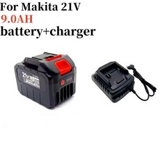 Makita 18V/21V B 시리즈 전동 공구 전기 톱 임팩트 렌치 앵글 그라인더용 21V3AH6AH9AH 충전식 리튬 이온 배터리, [07] 9.0AH 1pcs charger