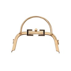 居傢佈藝手工包包DIY材料包 復古壓花螺絲口金 手工縫紉五金配件 口金箱包材料, 20.5cm淺金雙提sh, 1個