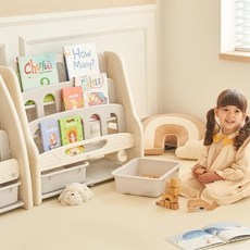 아이방 조립식 플라스틱 전면 유아 책장 스스로정리 모던 책정리대 안전한, 쁘띠 전면책장-자동차, 4단