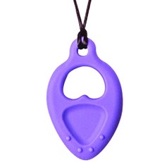 아가프라 실리콘 목걸이 (치발기겸용), 하트-퍼플, 1개
