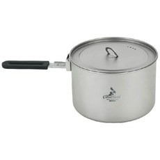 純鈦可折疊露營湯鍋 2000ML 無塗層 (附收納袋), 單色, 1個, 16cm