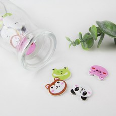 JSTrading (10개) 동물친구들 나무단추 예쁜 핸드메이드 뜨개 우드 곰돌이 단추, 10개