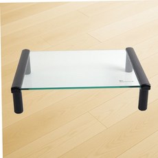 스탠드 Coms 모니터 지지대 블랙 투명유리 1단 290x210 79000EA 1EA, 본상품
