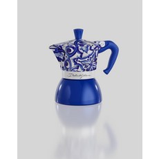 Dolce&Gabbana 藍白花紋摩卡壺，義大利經典咖啡壺，廚房藝術品，輕鬆享受香醇咖啡, 藍白圖案, 1個