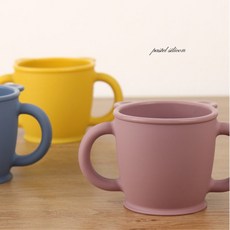 유아식기 양손컵 실리콘 용기 그릇 물컵 이유식 아동용컵