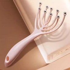 九爪按摩器按摩梳滾珠頭部按摩器頭皮撓頭抓頭五指按摩器靈魂按摩, 無規格:顏色隨機款-1個, 1個