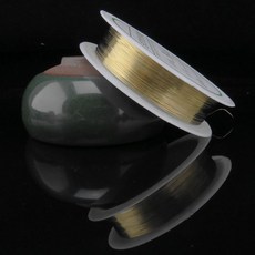 동 와이어 보석 철사 공예 모양 구리 다용도 DIY 비즈 머리핀, 1개, 18. 0.2라이트골드 약20m