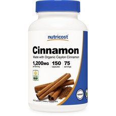 nutricost 肉桂萃取膠囊 1200mg, 150顆, 1罐