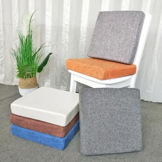 고밀도 스펀지 소파 쿠션 단단한 목재 레드우드 창 매트 의자 천 사각 두께 58cm, 60) Light grey Grid  50x50x8cm