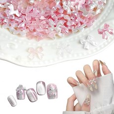 네일 파츠 리본 약 60개 세트 리본 부품 3D 입체 데코 귀여워 나비 매듭 네일 아트 액세서리 파츠 핸드메이드 레진
