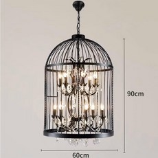 HUGO LIGHTING 歐式水晶鐵藝鳥籠吊燈, 12燈,金