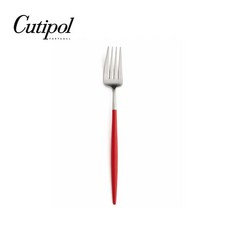Cutipol GOA 紅柄霧面不鏽鋼 18.5CM點心叉, 1個