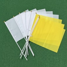 응원깃발 화이트5장+옐로우5장 1세트 응원 체육 팀게임 단체행사 미니 소품, 단품