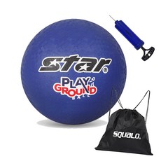 STAR 초등학생 플레이그라운드 피구공 20cm 발야구 탱탱볼 학생 체육시간 고무 공, Blue + SQ공펌프&가방, 1개