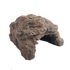 洞穴角蛙屋，烏龜躲避屋，山洞造型，適用於陸龜、角蛙、守宮等爬蟲，提供安全舒適的躲藏空間, 岩石色, 1個