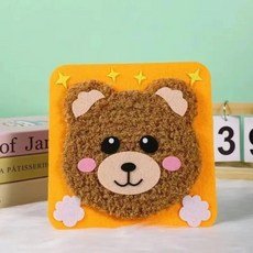 바느질 바늘과 실로 만드는 자수 인형 봉제 동물 수공예 키트 만화 펠트, 3. Brown Bear, 1개