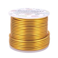 원형 알루미늄 공예 와이어 컬러 24500x2.5mm 손공예 제작 재료 주얼리 분재 공예품 DIY, 1롤, 샴페인 골드