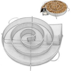 Generic 캠핑 스모커 훈제 바베큐 BBQ 차가운 연기 발생기 연어 고기 화상 도구 다기능 원형 펠렛 흡연자 트레이 상자 스테인리스 스틸 고온 저온 그릴 요리 오븐 용 음식, 1개