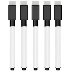 화이트 보드 마커 펜 블랙 드라이 지우기 캡 2 in 1 쓰기 드로잉 학교 사무용품 문구, 02 5PCS