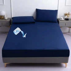 호환 검은색 방수 장착 침대 시트 피부 친화적인 Постельное Белье 매트리스 커버 퀸/킹, 07 90x200cm 1pc, 06 zangqing