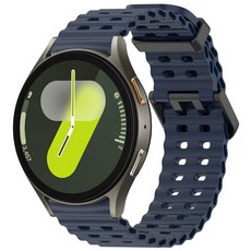 갤럭시워치 7 6 5 4 클래식 호환 스트랩 방수성 스포츠 마린 밴드 40mm 44mm 45mm 43mm 47mm 42mm 46mm, 미드나잇 블루, 1개